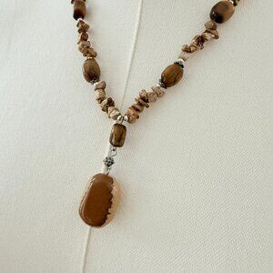 🤎 Boho Natural Stone Necklace 🌿